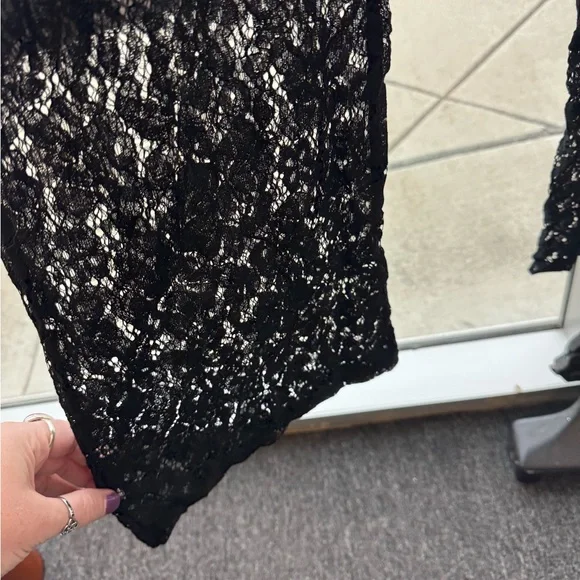 PrettyLittleThing Black Lace Jumpsuit Size 12 - Picture 4 of 14